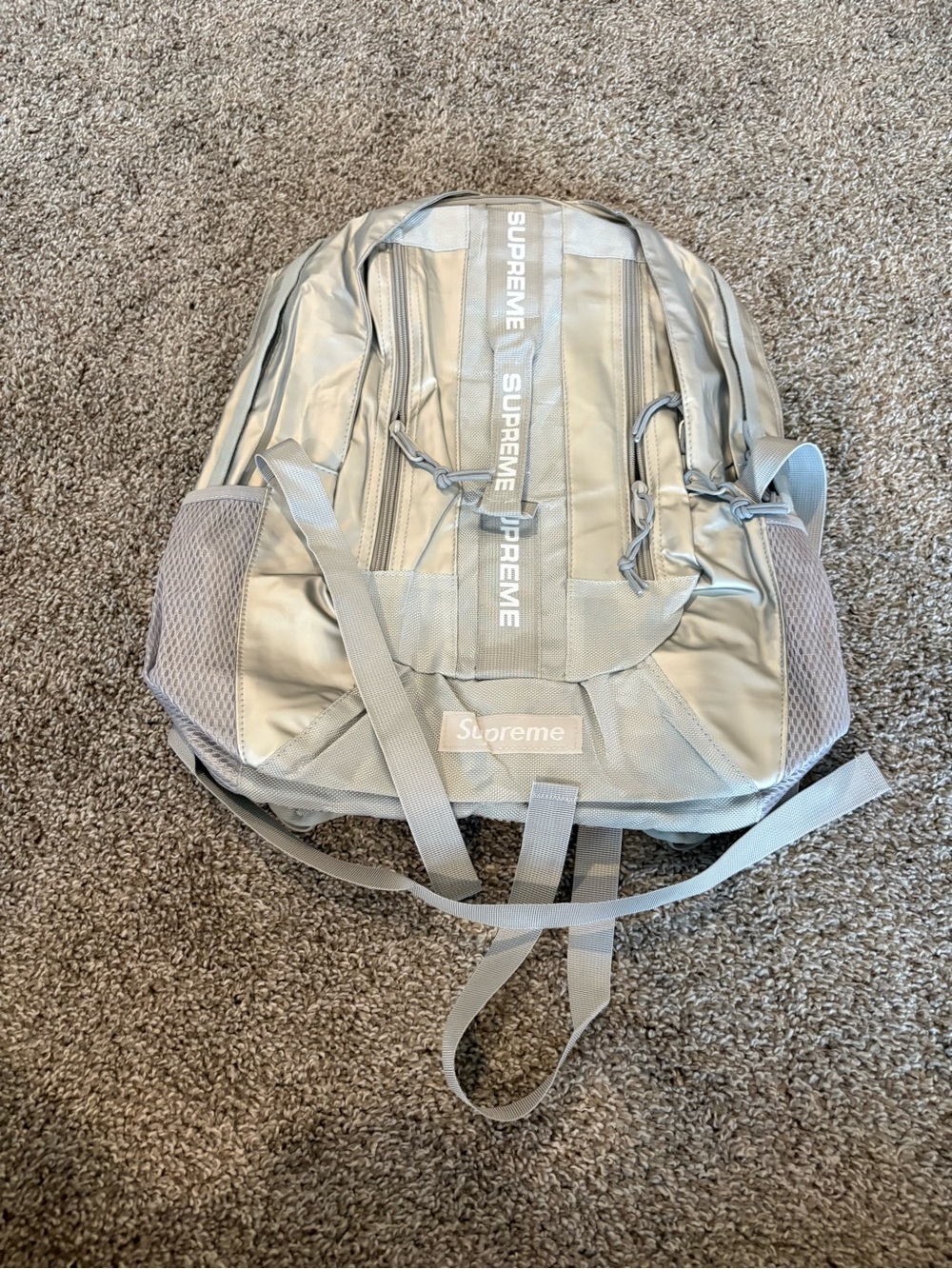 Supreme Silver Reflective Silver Backpack